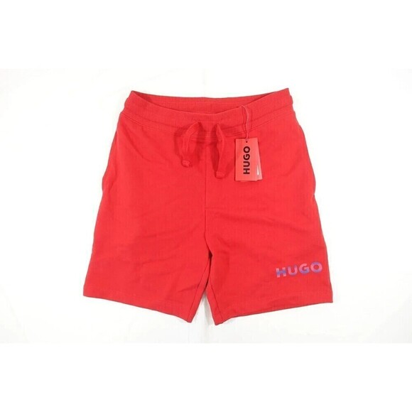 Hugo Boss Disquera Red Sweat Shorts Stretch Drawstring Waist Logo Mens Size XL - Picture 1 of 3